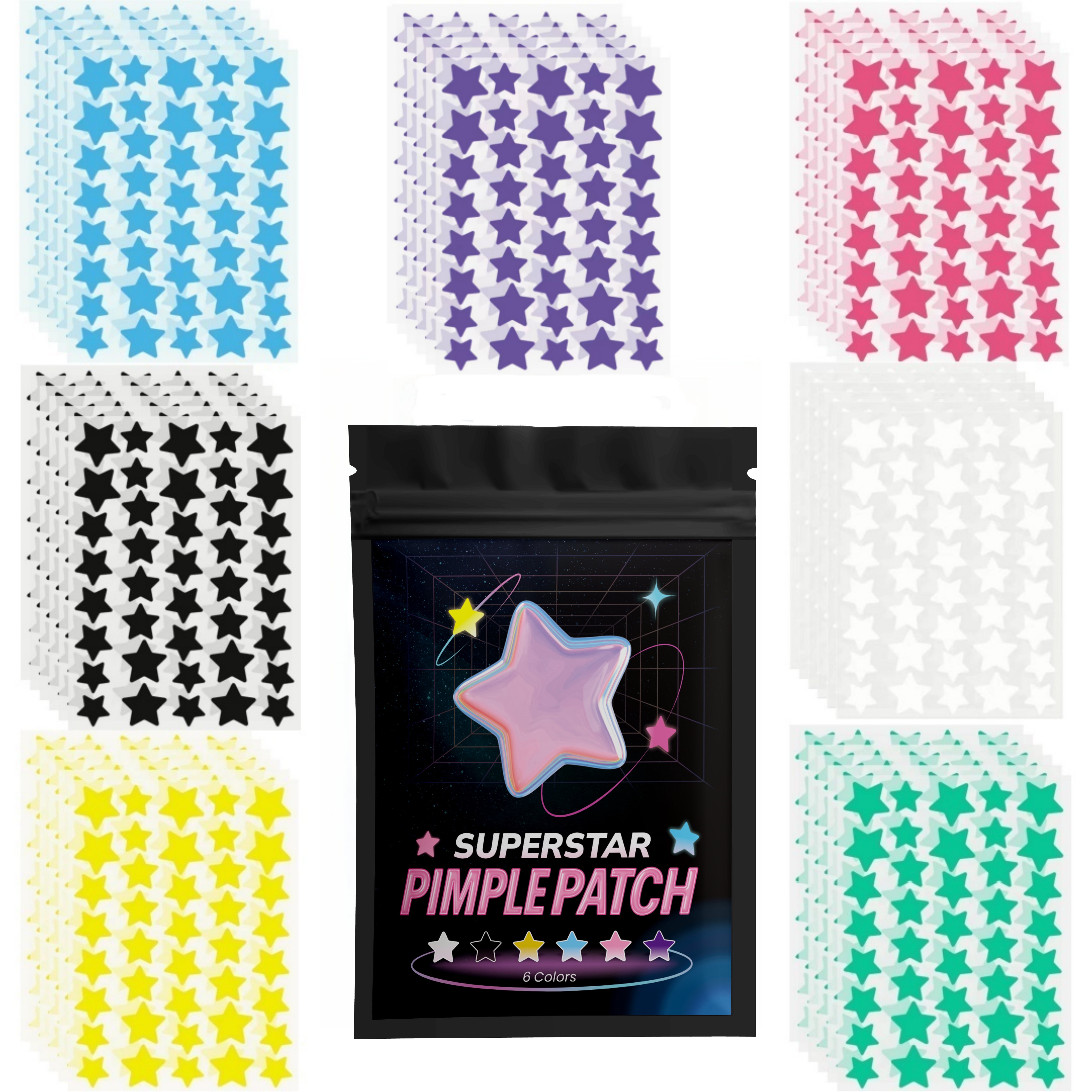 Skincare Gentle - 280/1120/1680pcs of multi-color star acne patches,