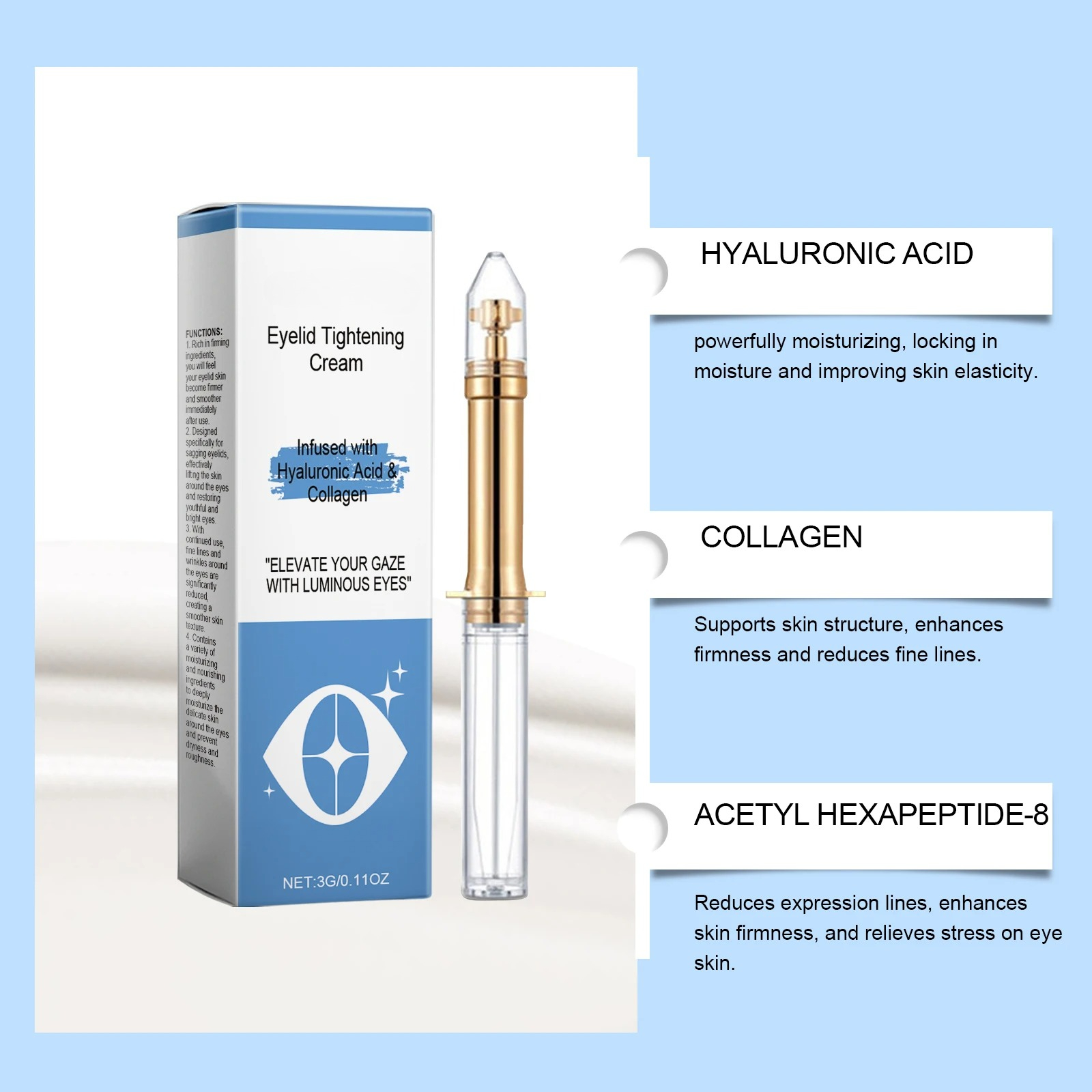 Moisturizing Eye Serum Hyaluro - مراجعة Skincare Collagen وسعره